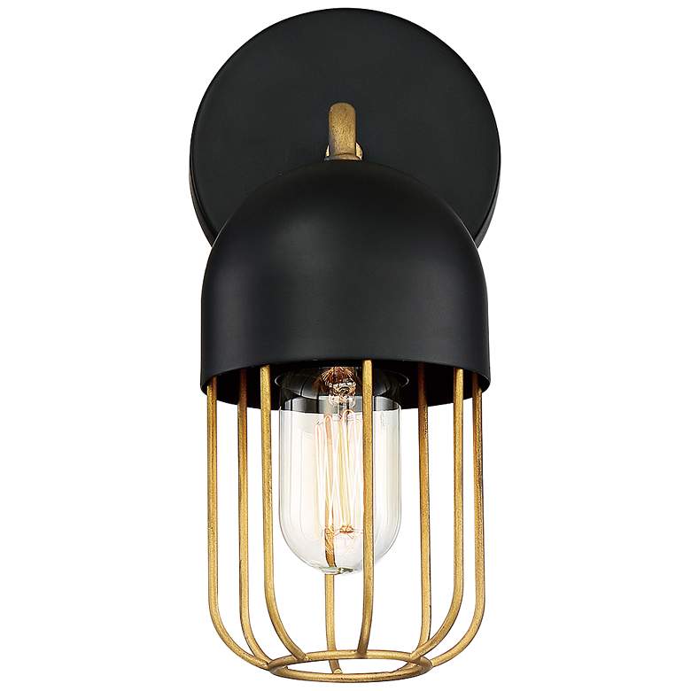 Image 2 Eurofase Palmerston 10 1/2 inch High Black and Gold Wall Sconce more views