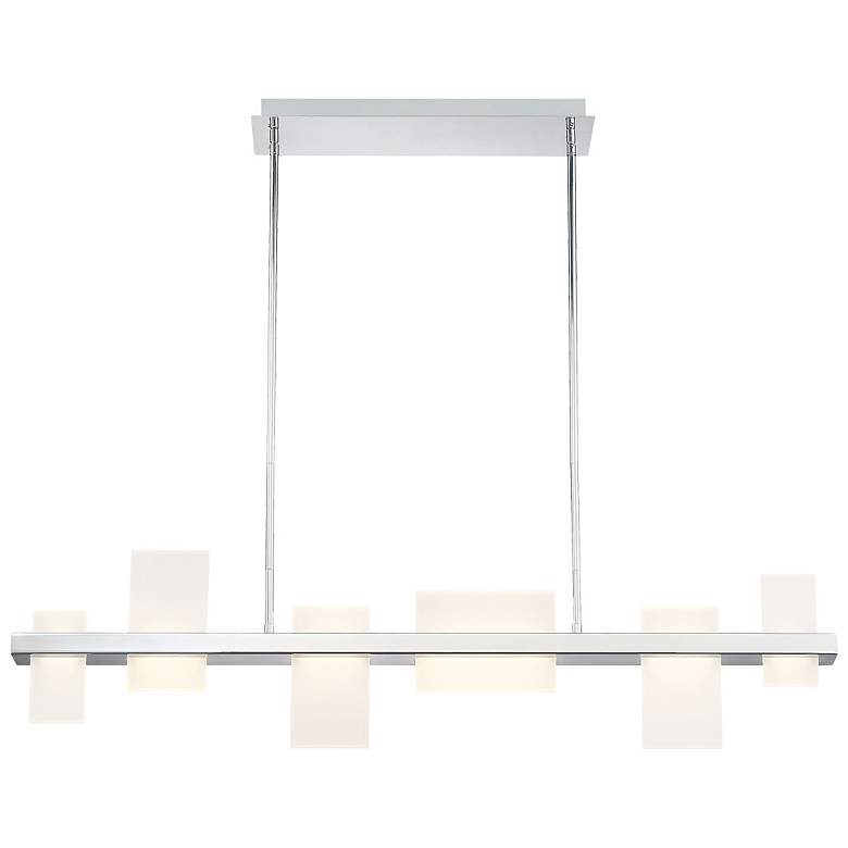 Image 1 Eurofase Pannello 10.75 In. x 43.50 In. Integrated LED Chandelier in Chrome