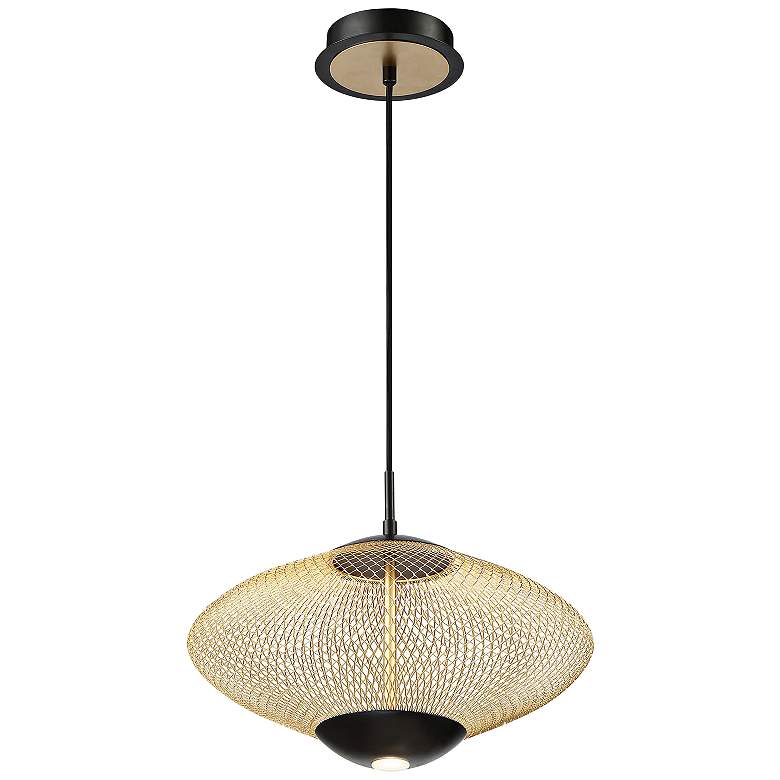 Image 2 Eurofase Park 14 1/4 inch Matte Black LED Mid-Century Modern Pendant Light