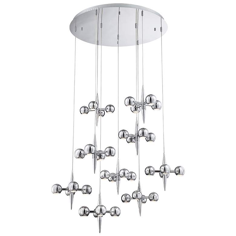 Image 1 Eurofase Pearla 11.50 In. x 39.75 In. Integrated LED Chandelier in Chrome