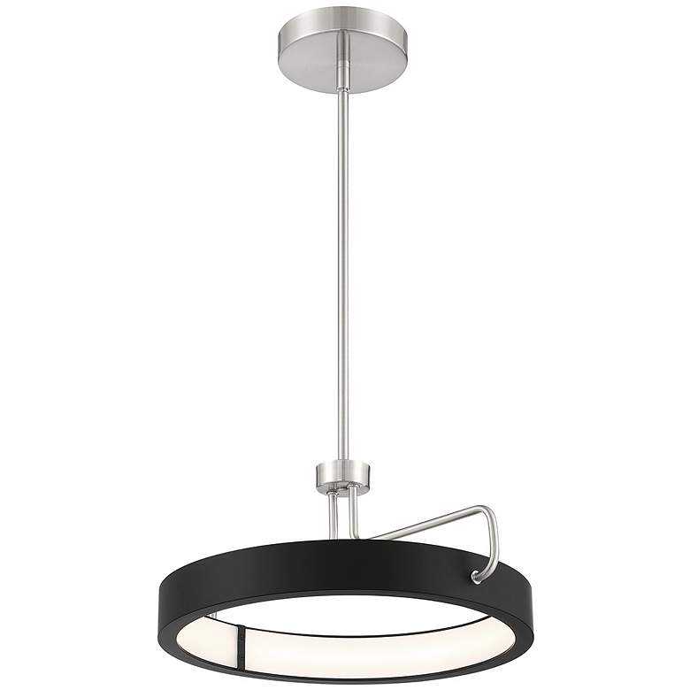 Image 1 Eurofase Pemberton 18 In. x 7.5 In. Pendant in Black and Satin Nickel