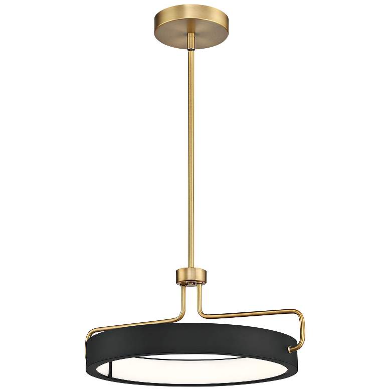 Image 2 Eurofase Pemberton 18" Wide Black and Brass Ring LED Pendant Light