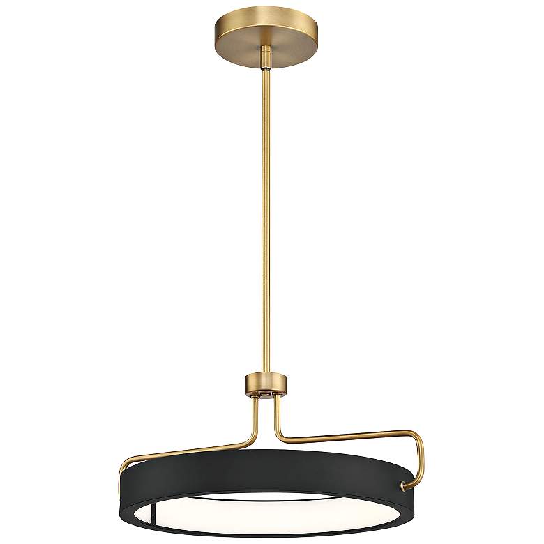 Image 2 Eurofase Pemberton 18 inch Wide Black and Brass Ring LED Pendant Light