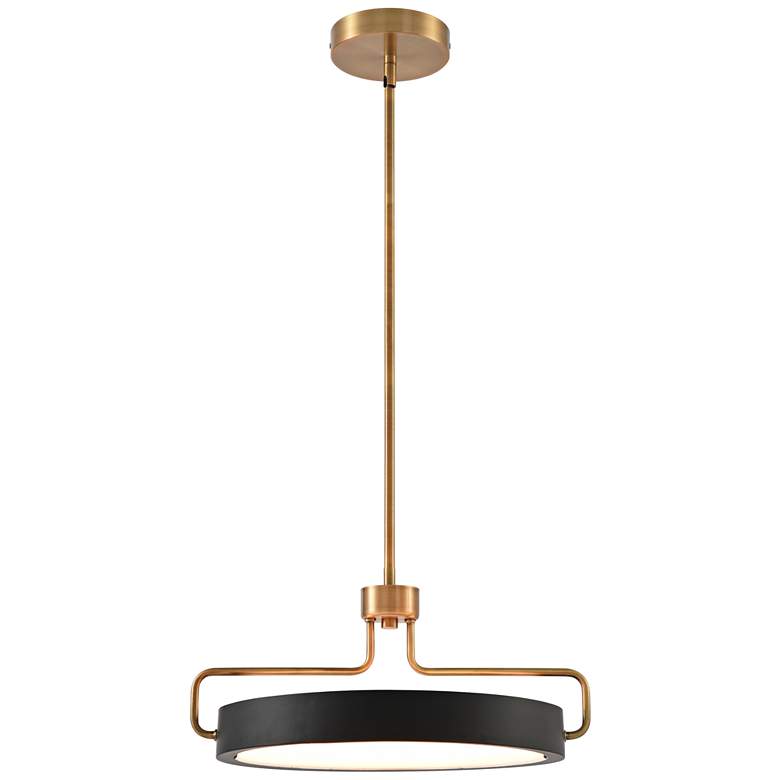 Image 4 Eurofase Pemberton 18" Wide Black and Brass Ring LED Pendant Light more views