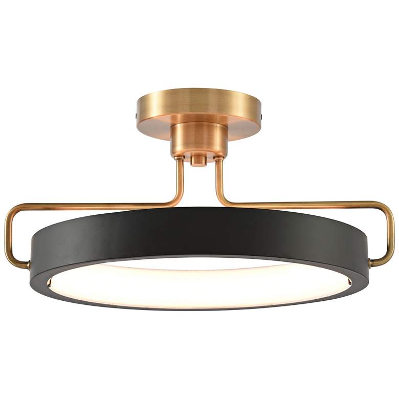 Image 5 Eurofase Pemberton 18" Wide Black and Brass Ring LED Pendant Light more views