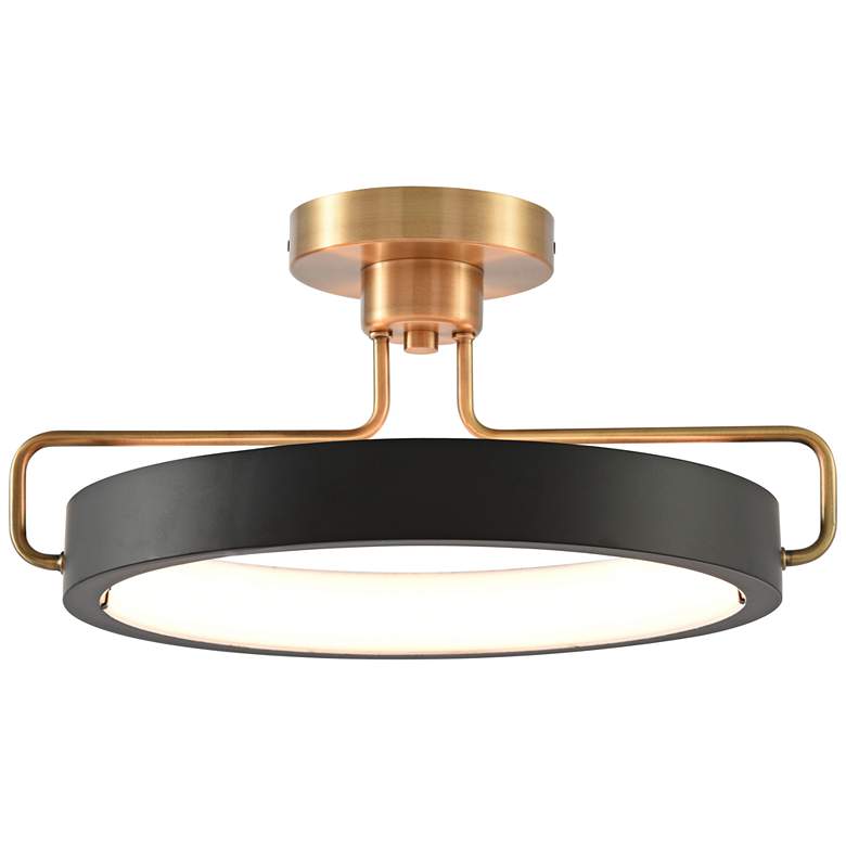 Image 5 Eurofase Pemberton 18 inch Wide Black and Brass Ring LED Pendant Light more views