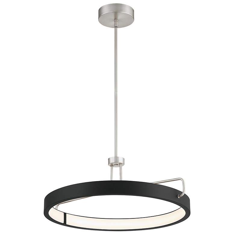 Image 1 Eurofase Pemberton 26 In. x 9 In. Pendant in Black and Satin Nickel