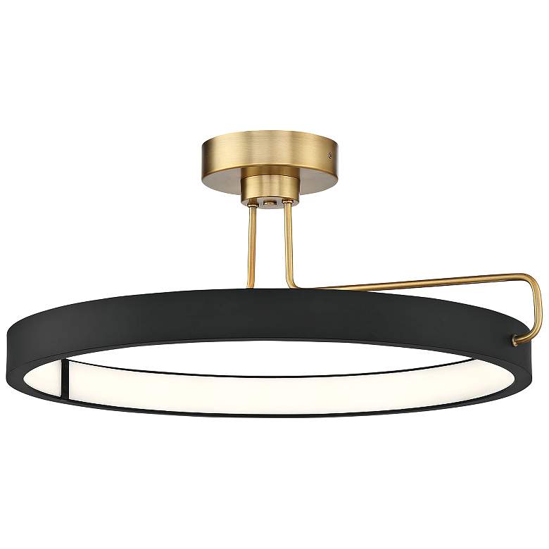 Image 3 Eurofase Pemberton 26" Wide Black Antique Brass Ring LED Pendant Light more views