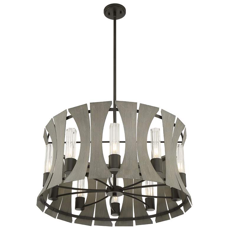 Image 1 Eurofase Pennino 14.50 In. x 28.50 In. 10 Light Chandelier in Black/Grey