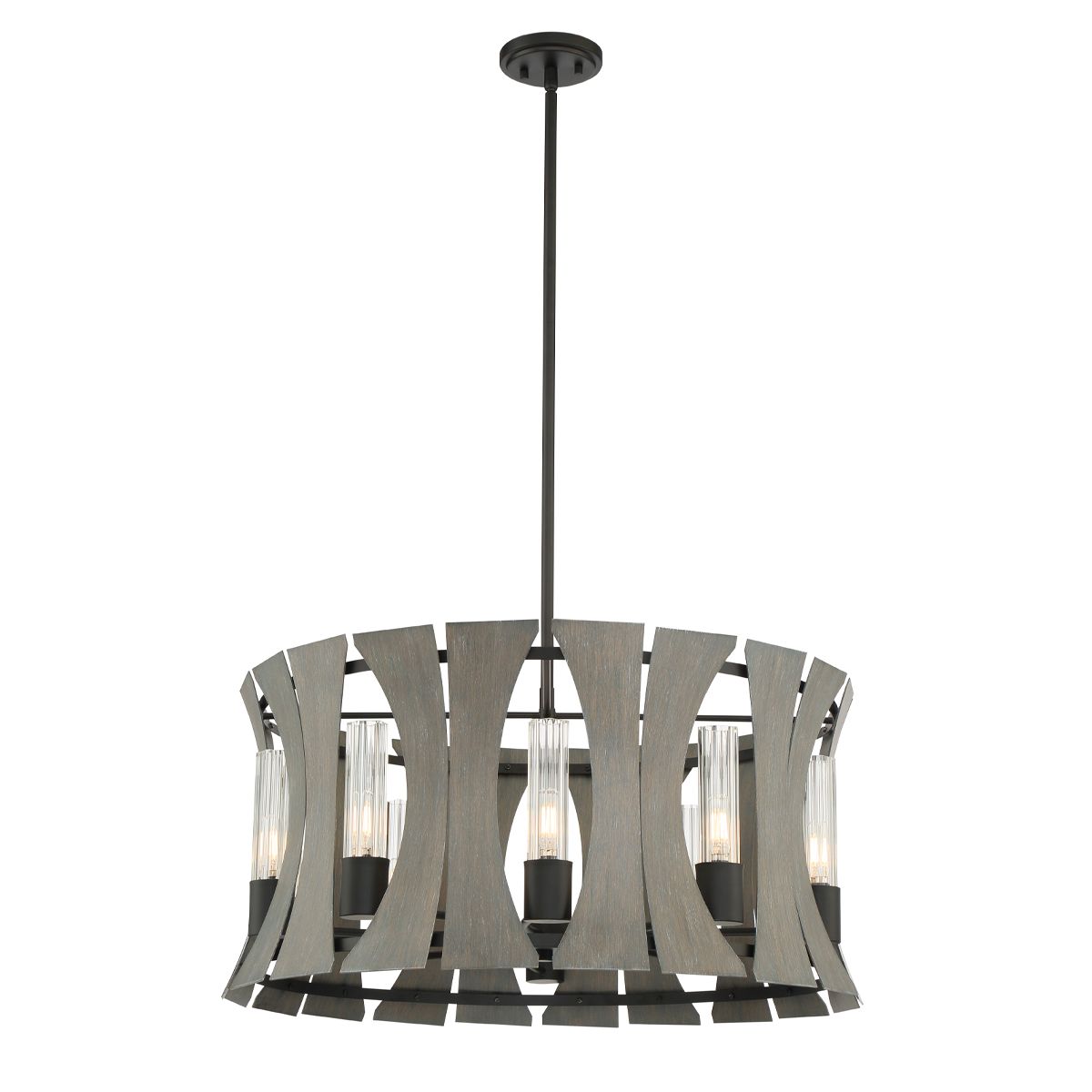 Image 2 Eurofase Pennino 14.50 In. x 28.50 In. 10 Light Chandelier in Black/Grey more views