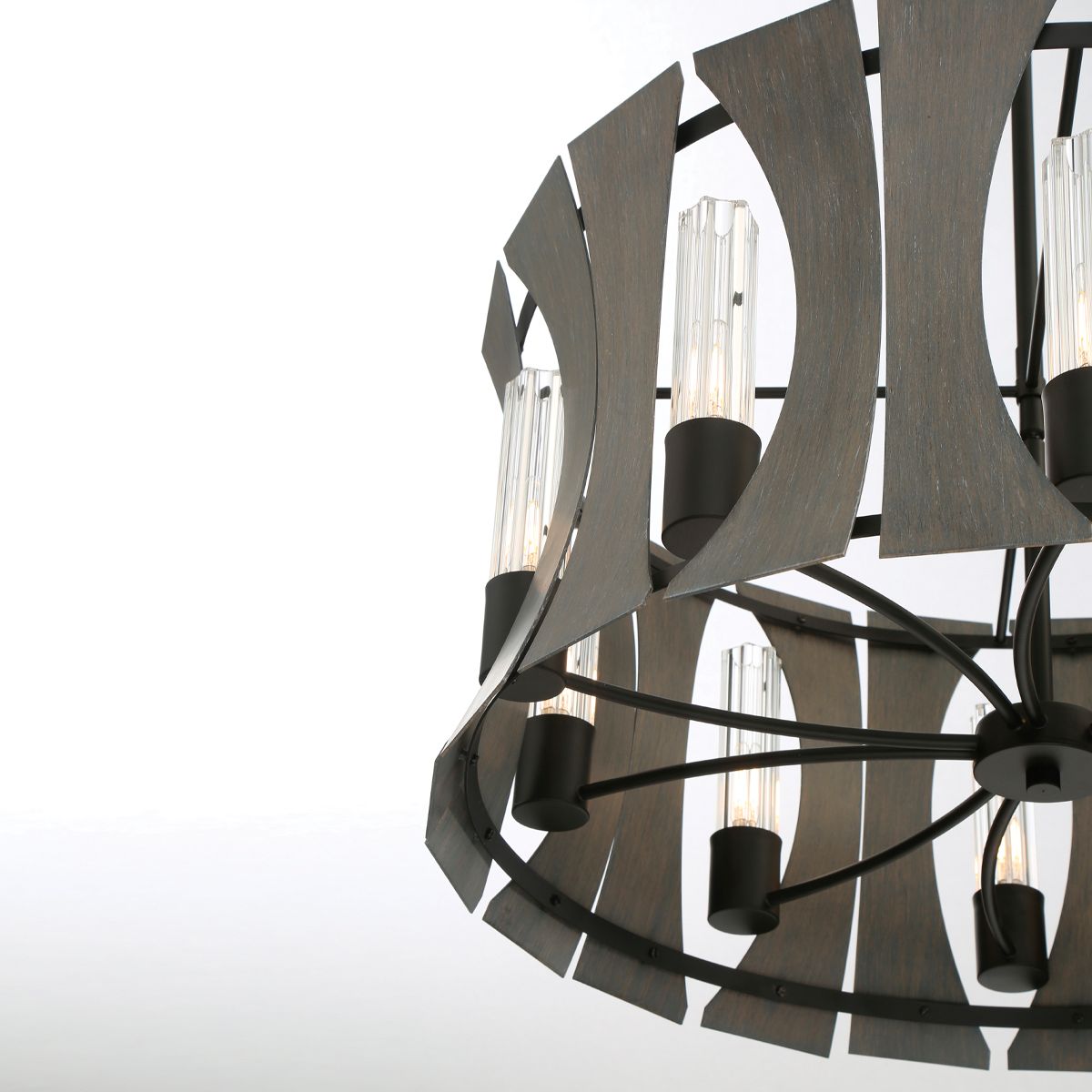 Image 3 Eurofase Pennino 14.50 In. x 28.50 In. 10 Light Chandelier in Black/Grey more views