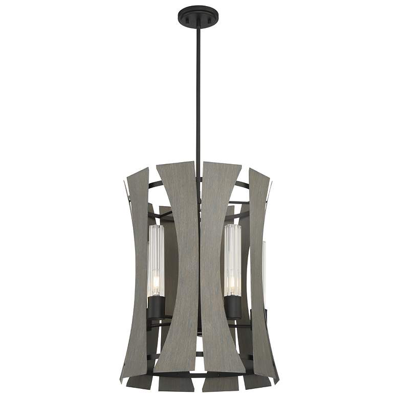 Image 1 Eurofase Pennino 22.50 In. x 18 In. 5 Light Chandelier in Matte Black/Grey