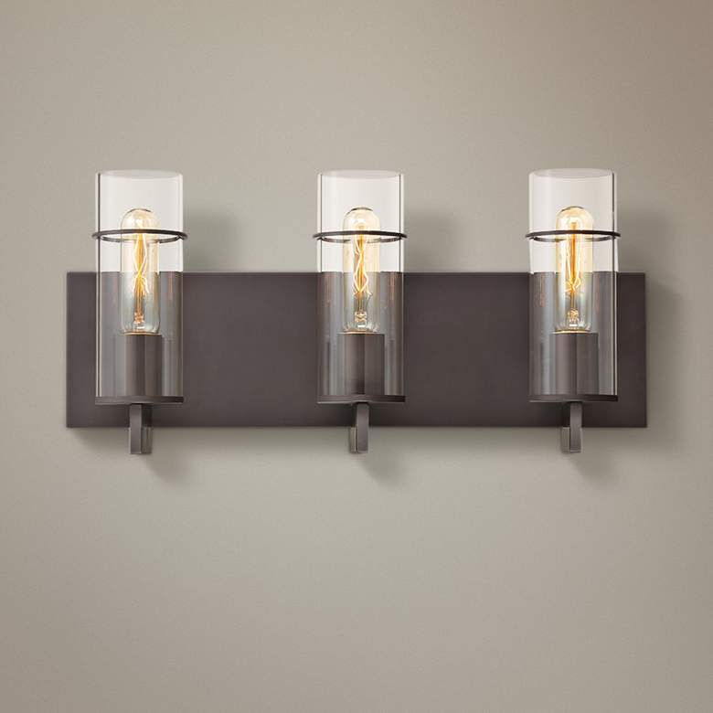 Image 1 Eurofase Pista 19" Wide Bronze 3-Light Bath Light