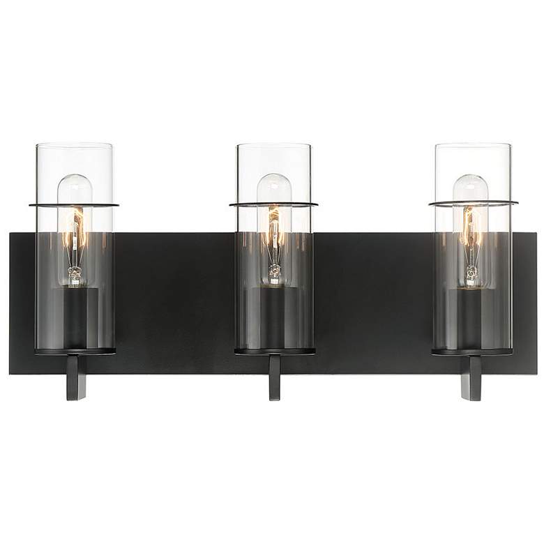 Image 1 Eurofase Pista 19"W Matte Black 3-Light Vanity Bath Light