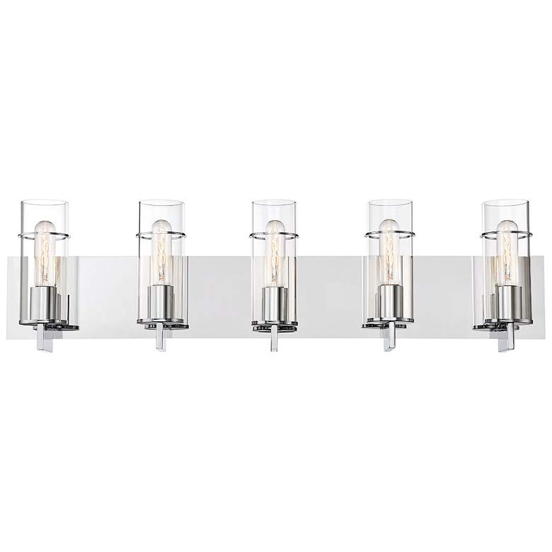 Image 1 Eurofase Pista 33 3/4" Wide Chrome 5-Light Bath Light