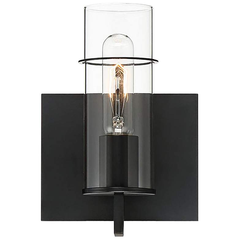 Image 1 Eurofase Pista 8 3/4 inch High Black Metal Wall Sconce