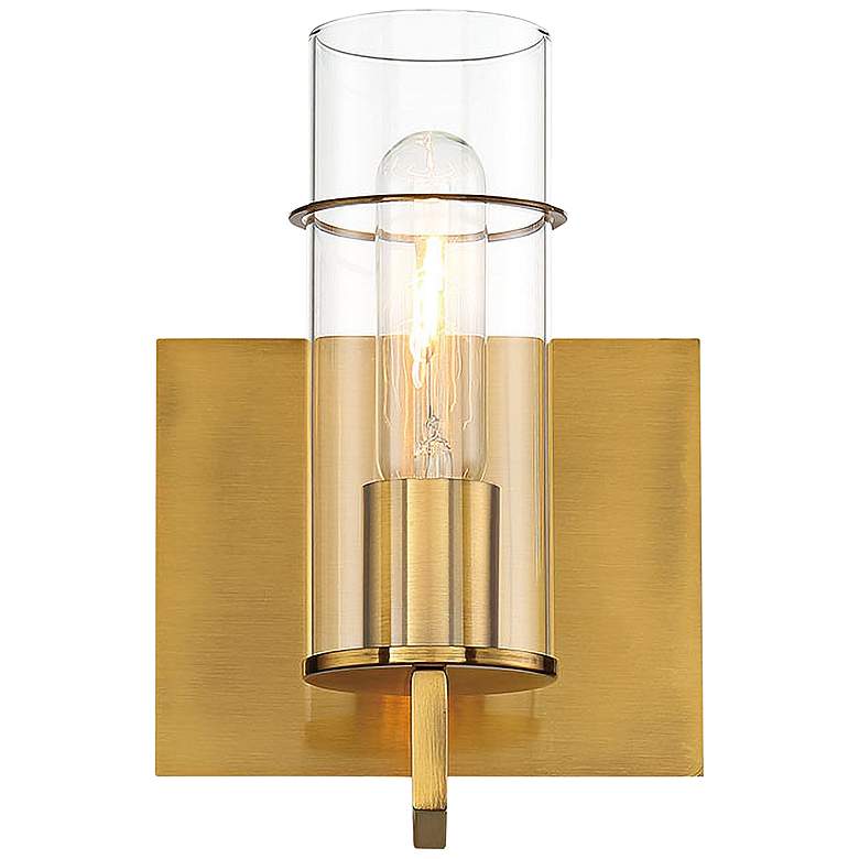 Image 1 Eurofase Pista 8 3/4 inch High Gold Metal Wall Sconce