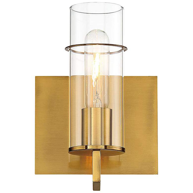 Image 1 Eurofase Pista 8 3/4" High Gold Metal Wall Sconce