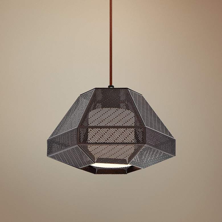 Image 1 Eurofase Recinto 12" Wide Bronze Mini Pendant