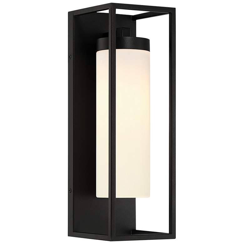 Image 1 Eurofase Ren 16 1/2 inch High Black Outdoor Lantern Wall Light