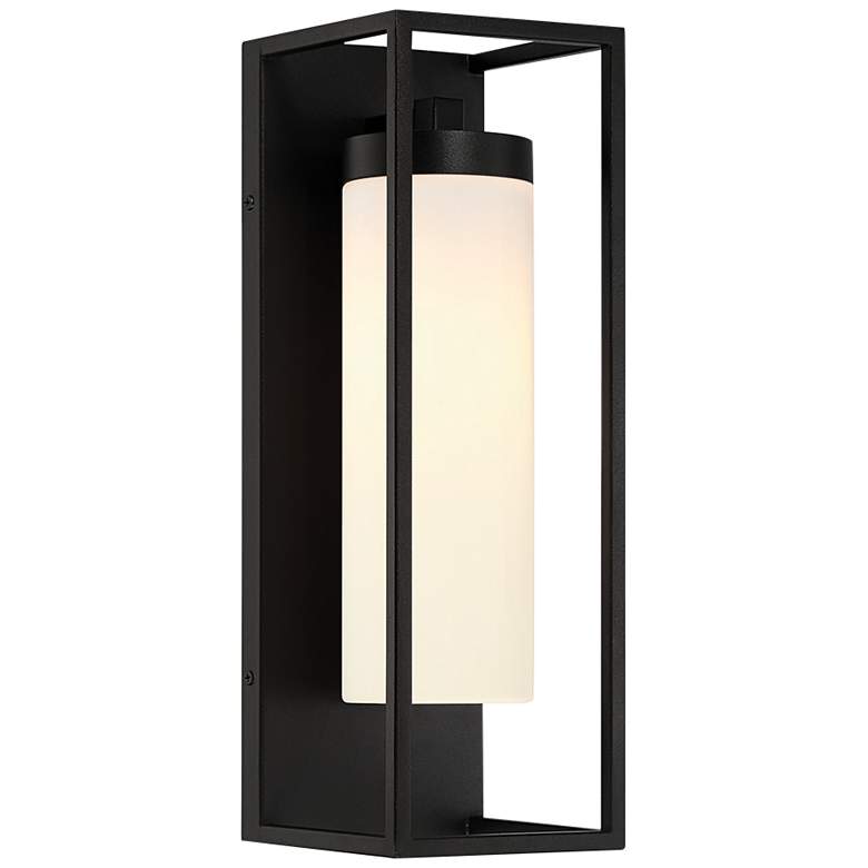 Image 1 Eurofase Ren 16 1/2" High Black Outdoor Lantern Wall Light