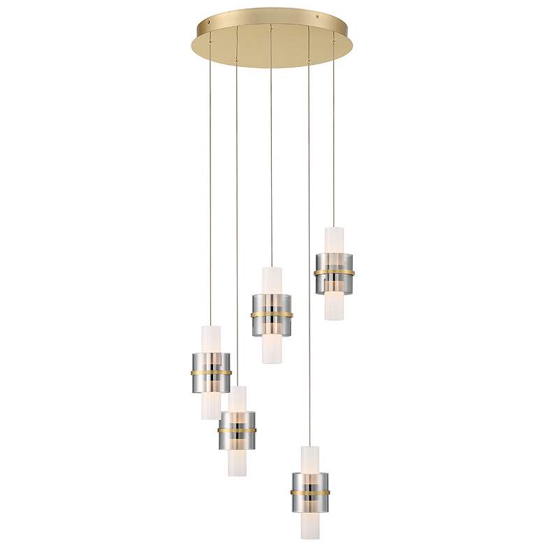 Image 1 Eurofase Rola 10 Light 17.75 inch Pendant in Brushed Gold