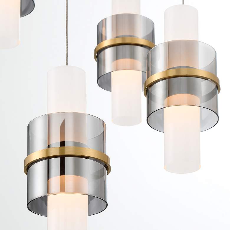 Image 3 Eurofase Rola 10 Light 17.75" Pendant in Brushed Gold more views