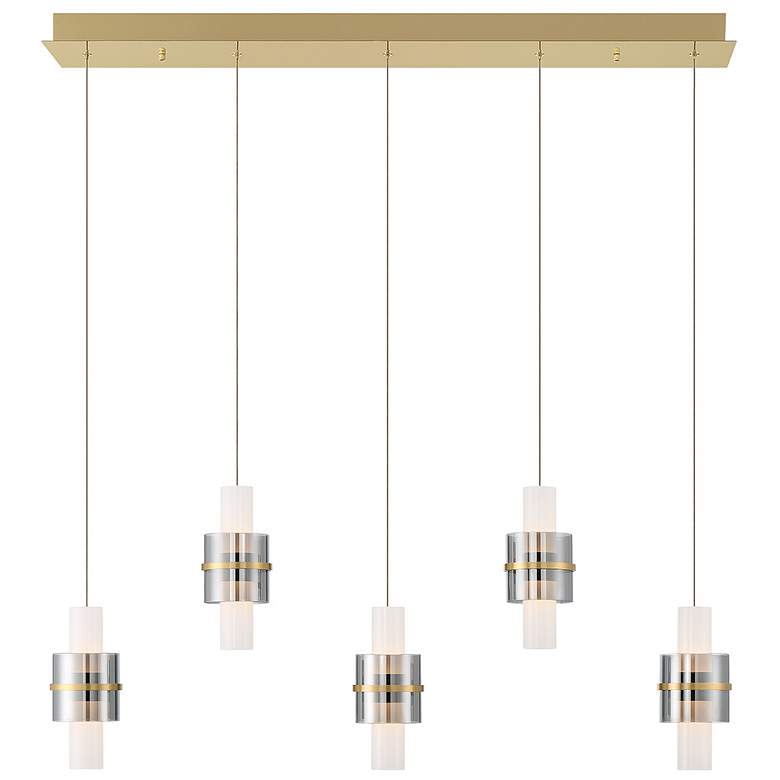 Image 1 Eurofase Rola 10 Light 40.5" Pendant in Brushed Gold