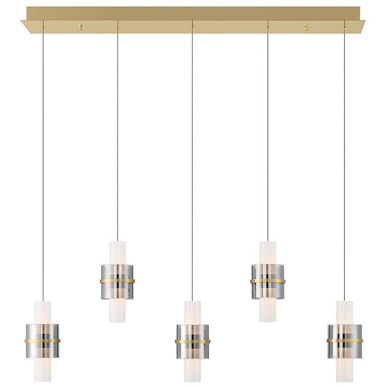 Image 1 Eurofase Rola 10 Light 40.5 inch Pendant in Brushed Gold