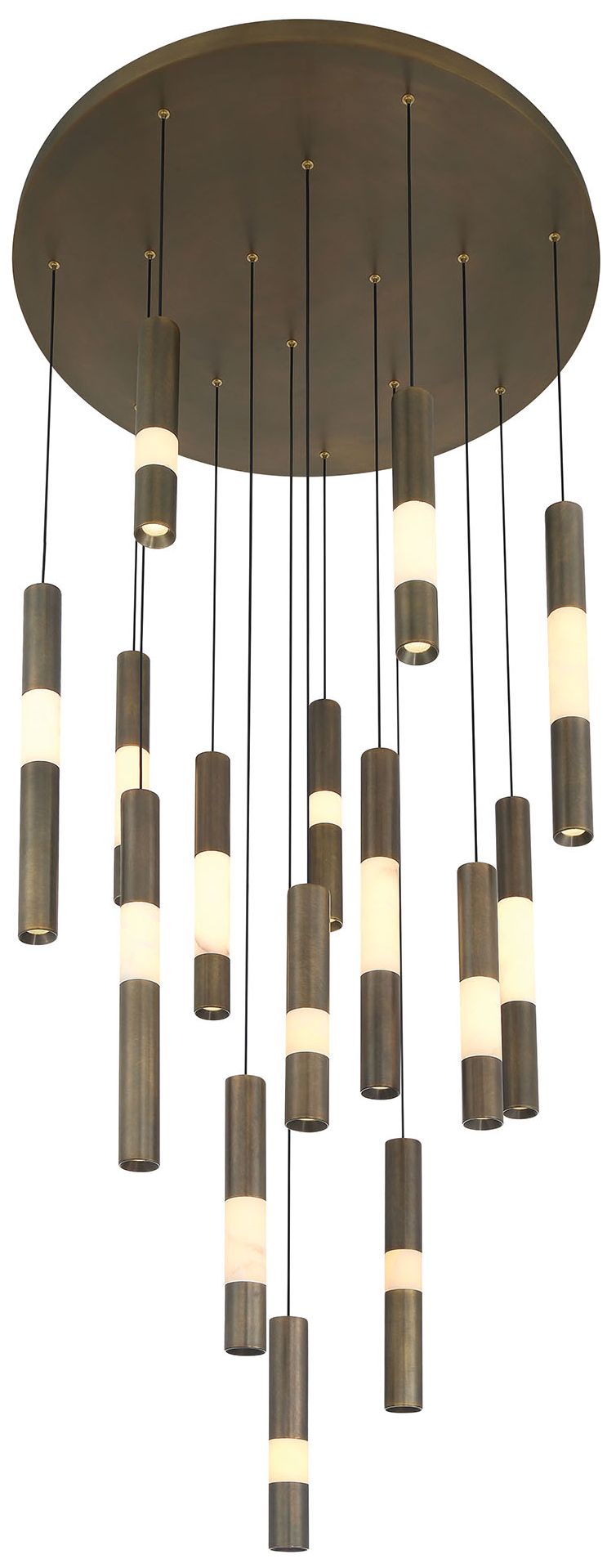 Image 4 Eurofase Ronda 15-Light 32" Integrated LED Multi Drop Chandelier, Brass more views