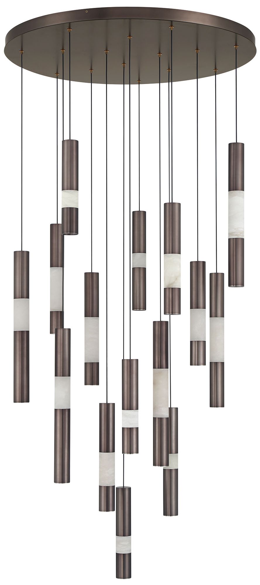 Image 2 Eurofase Ronda 15-Light 32" Integrated LED Multi Drop Chandelier - Bronze more views