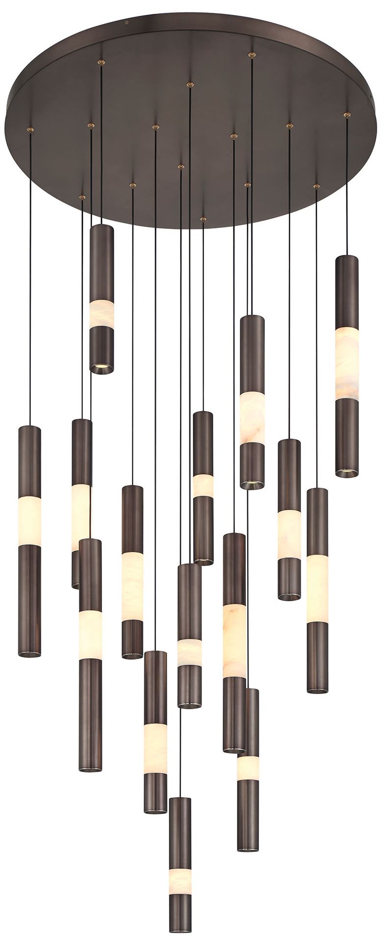 Image 3 Eurofase Ronda 15-Light 32" Integrated LED Multi Drop Chandelier - Bronze more views