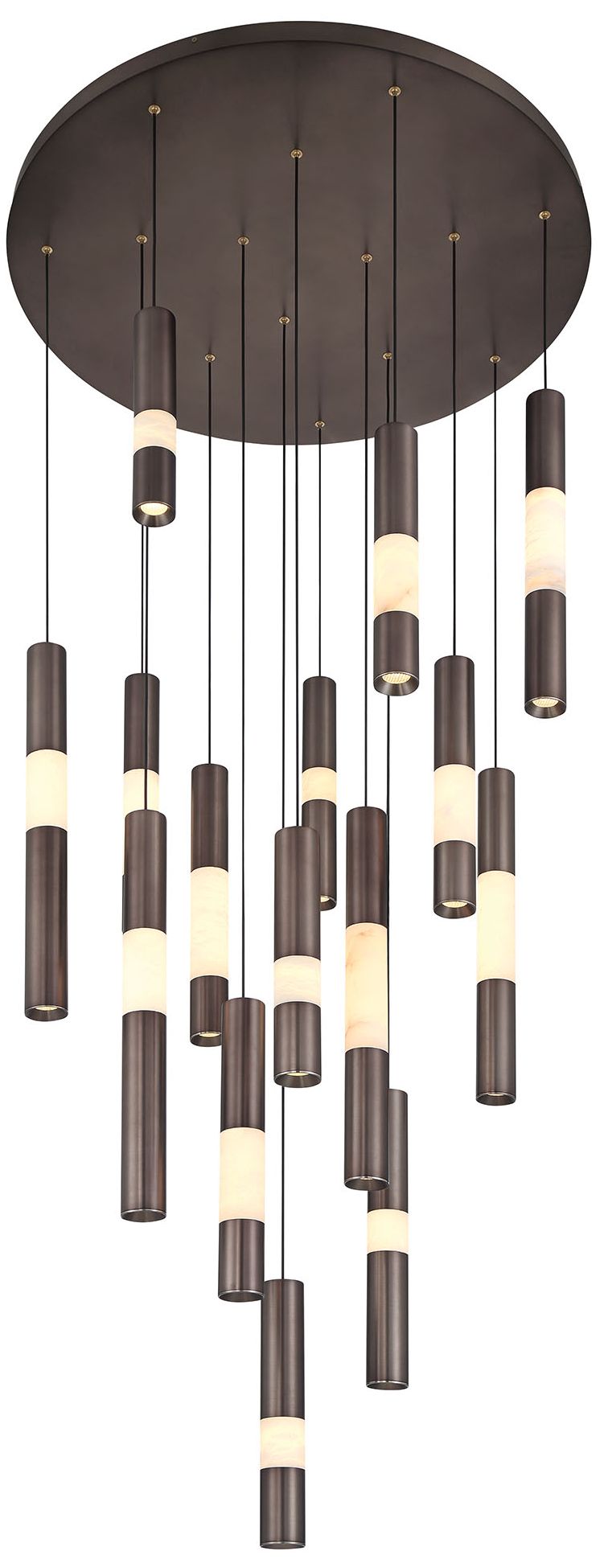 Image 4 Eurofase Ronda 15-Light 32" Integrated LED Multi Drop Chandelier - Bronze more views