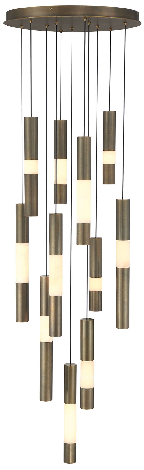 Eurofase Ronda 20" Integrated LED Multi Drop Chandelier - Weathered Brass