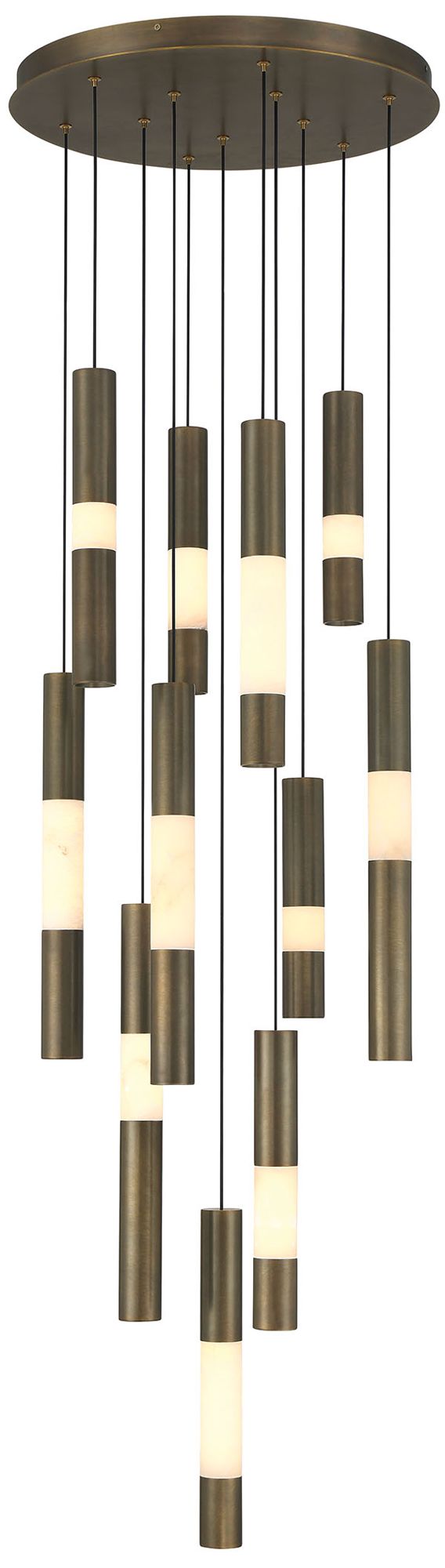 Image 2 Eurofase Ronda 20" Integrated LED Multi Drop Chandelier - Weathered Brass more views