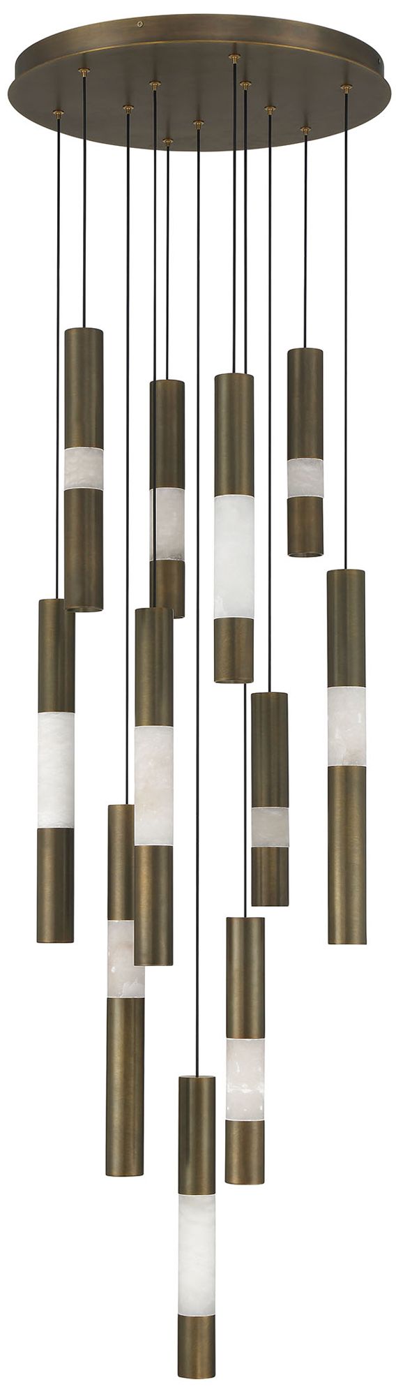 Image 3 Eurofase Ronda 20" Integrated LED Multi Drop Chandelier - Weathered Brass more views