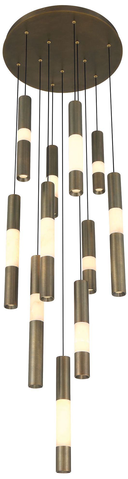 Image 4 Eurofase Ronda 20" Integrated LED Multi Drop Chandelier - Weathered Brass more views