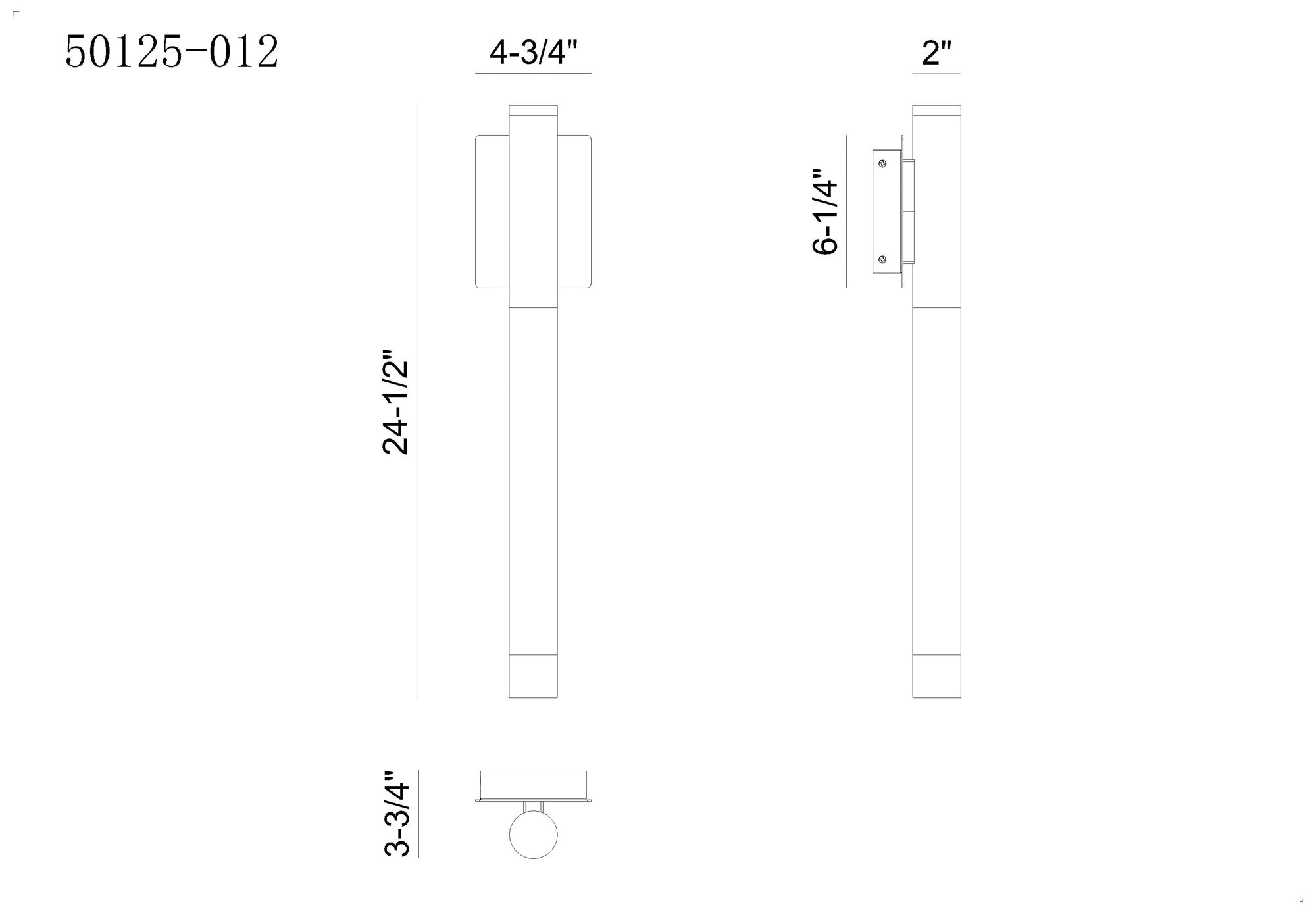 Eurofase Ronda 24" Integrated LED Outdoor Wall Sconce in Harlow Bronze