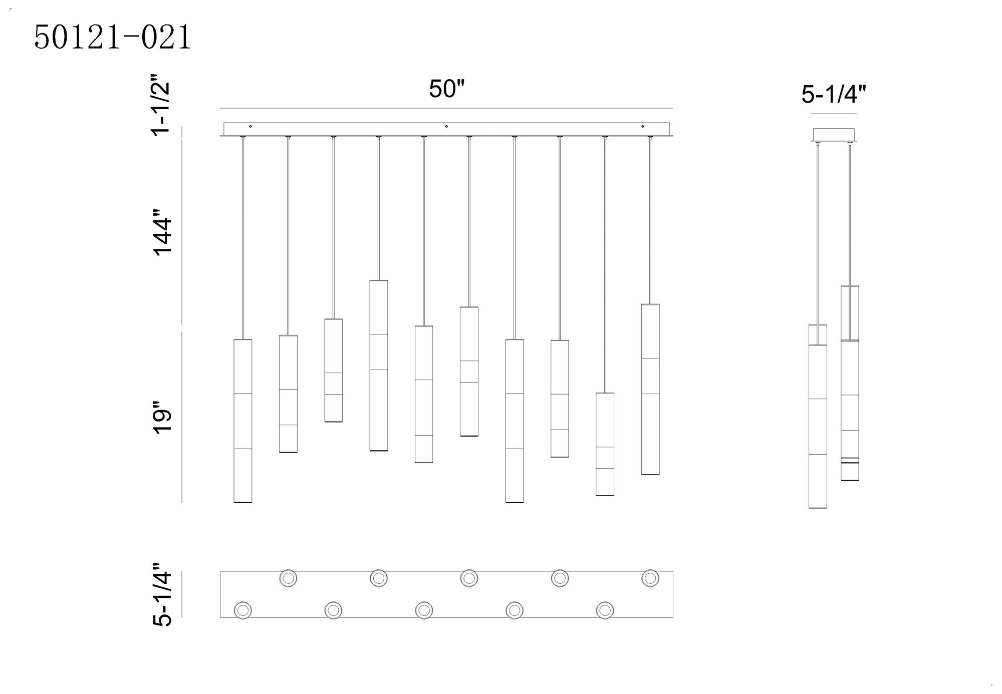 Image 4 Eurofase Ronda 50" Integrated LED Linear Chandelier, Harlow Bronze more views