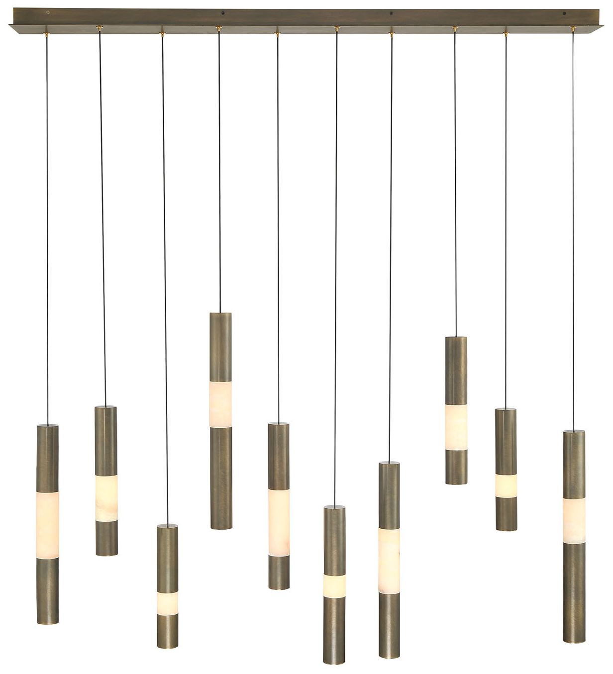 Eurofase Ronda 50" Integrated LED Linear Chandelier in Weathered Brass