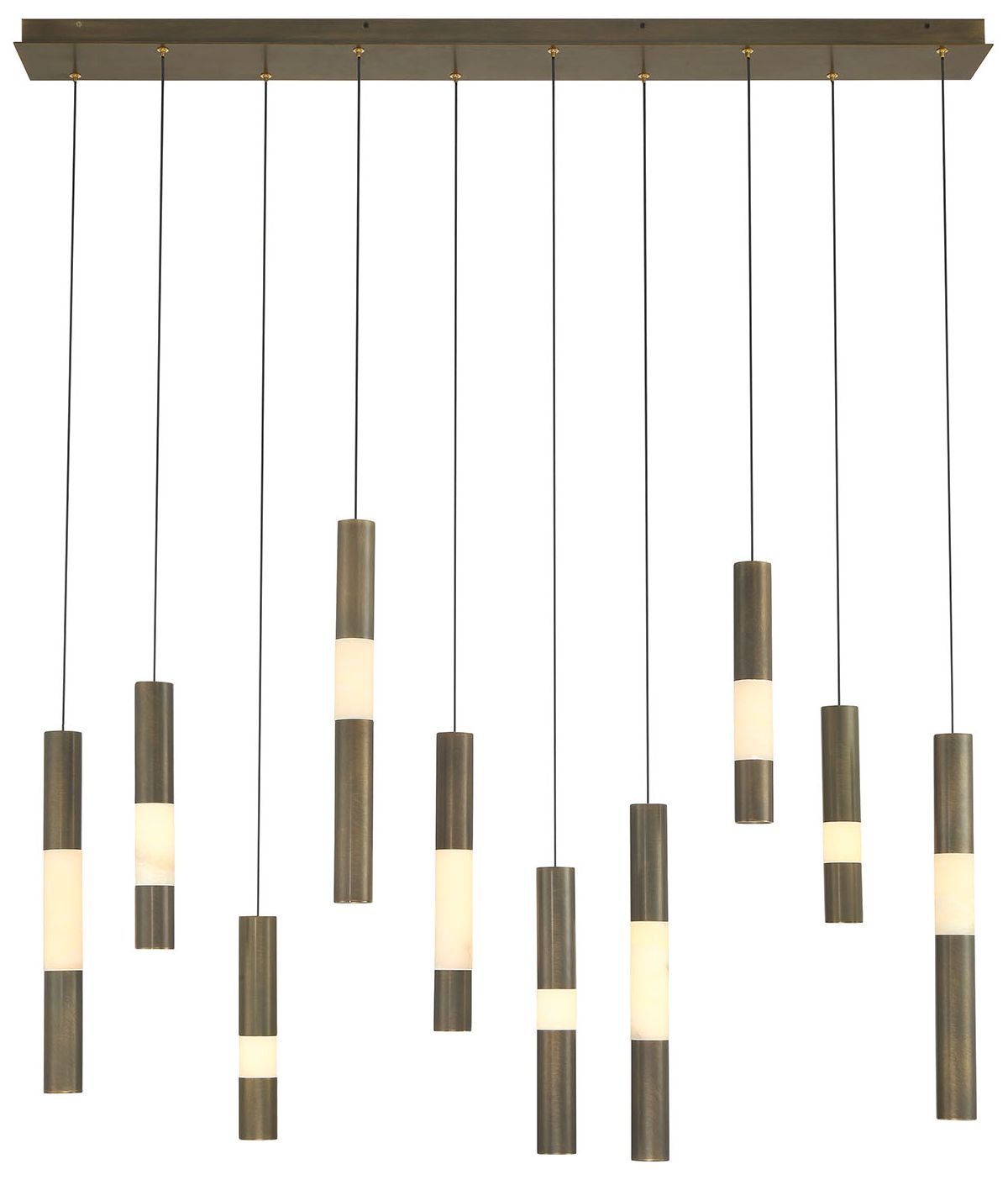 Image 2 Eurofase Ronda 50" Integrated LED Linear Chandelier in Weathered Brass more views