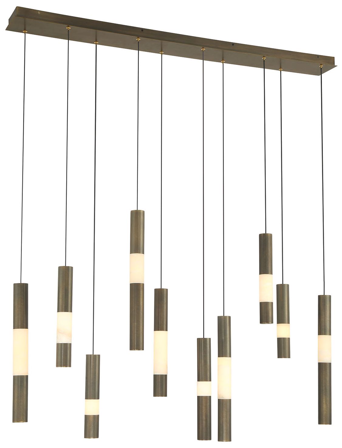 Image 3 Eurofase Ronda 50" Integrated LED Linear Chandelier in Weathered Brass more views