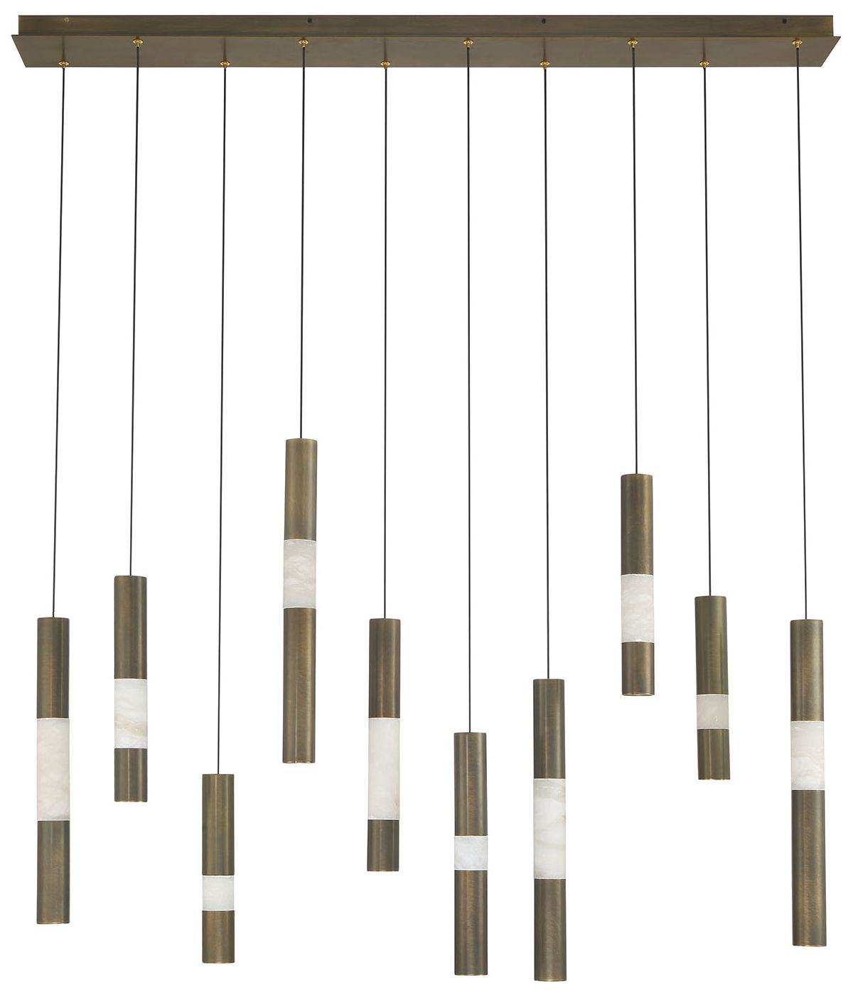Image 4 Eurofase Ronda 50" Integrated LED Linear Chandelier in Weathered Brass more views