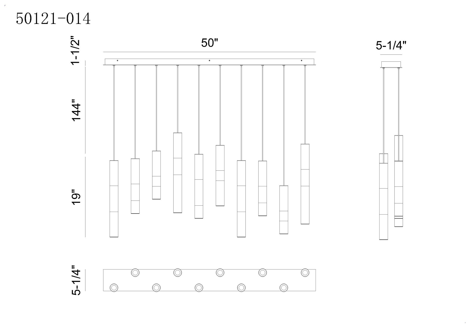 Image 5 Eurofase Ronda 50" Integrated LED Linear Chandelier in Weathered Brass more views