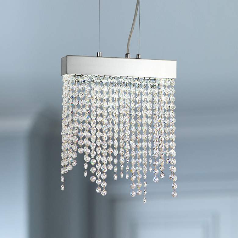 Image 1 Eurofase Rossi 9 3/4"W Chrome and Crystal LED Mini Pendant