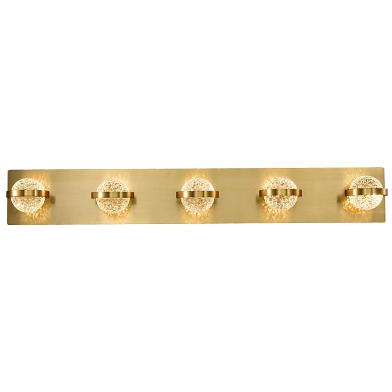 Image 1 Eurofase Ryder 32 3/4"W Gold 5-Light LED Vanity Bath Light