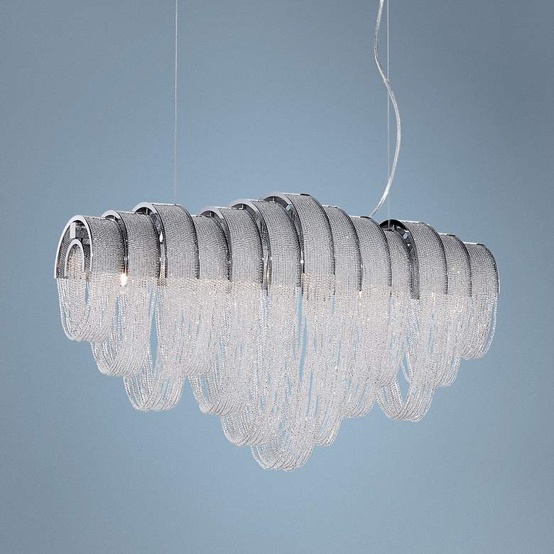 Image 1 Eurofase Sage 28" Wide 5-Light Chrome Linear Chandelier