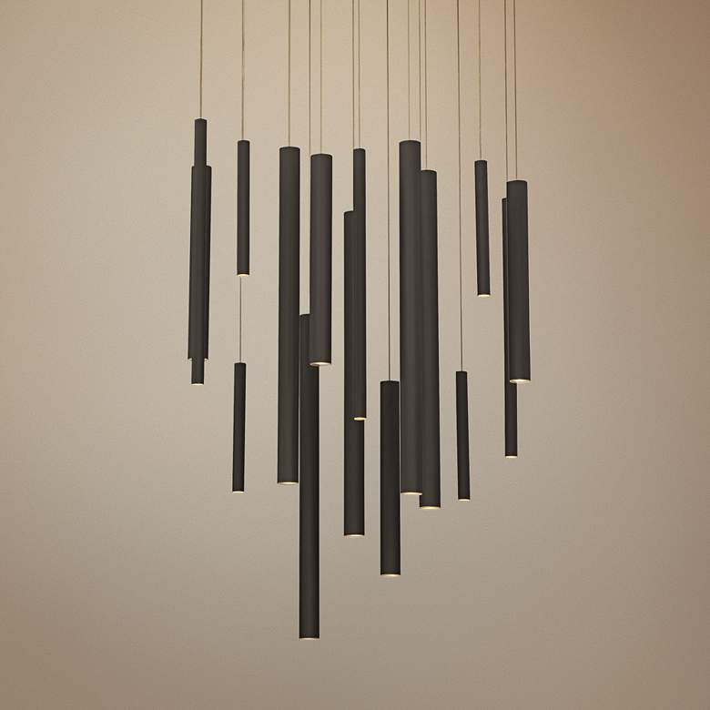 Image 1 Eurofase Santana 24" Wide Black LED Multi Light Pendant