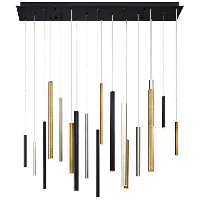 Image 2 Eurofase Santana 42 inch Wide 18-Light Tri-Color Modern Linear LED Pendant