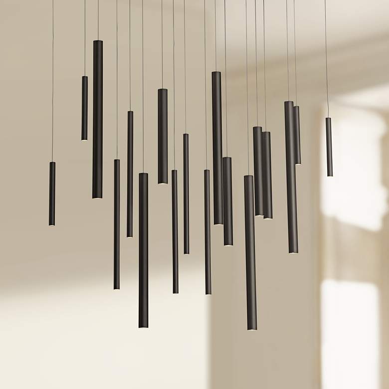 Image 1 Eurofase Santana 42" Wide Black Finish Modern LED Multi Light Pendant